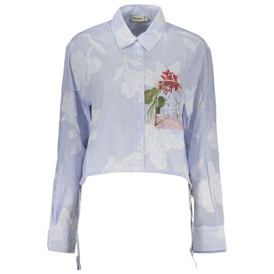 Desigual Blaues Baumwollhemd mit Muster by Desigual
