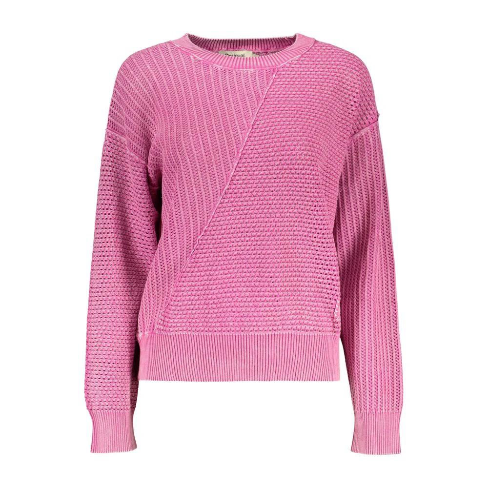 Desigual Pink Cotton Sweatshirt by Desigual