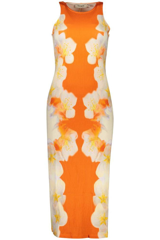 Desigual Orange Elastane Casual Dress by Desigual
