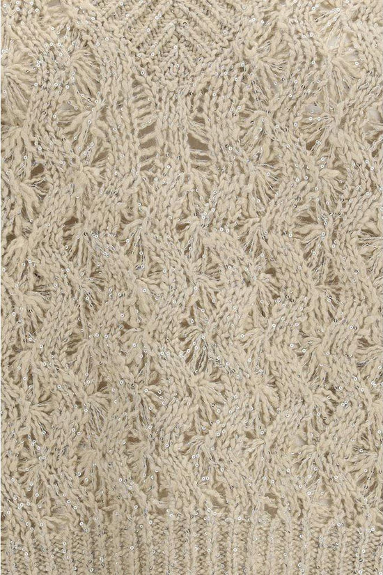 Brunello Cucinelli Beige Silk Sleeveles Sweater by Brunello Cucinelli