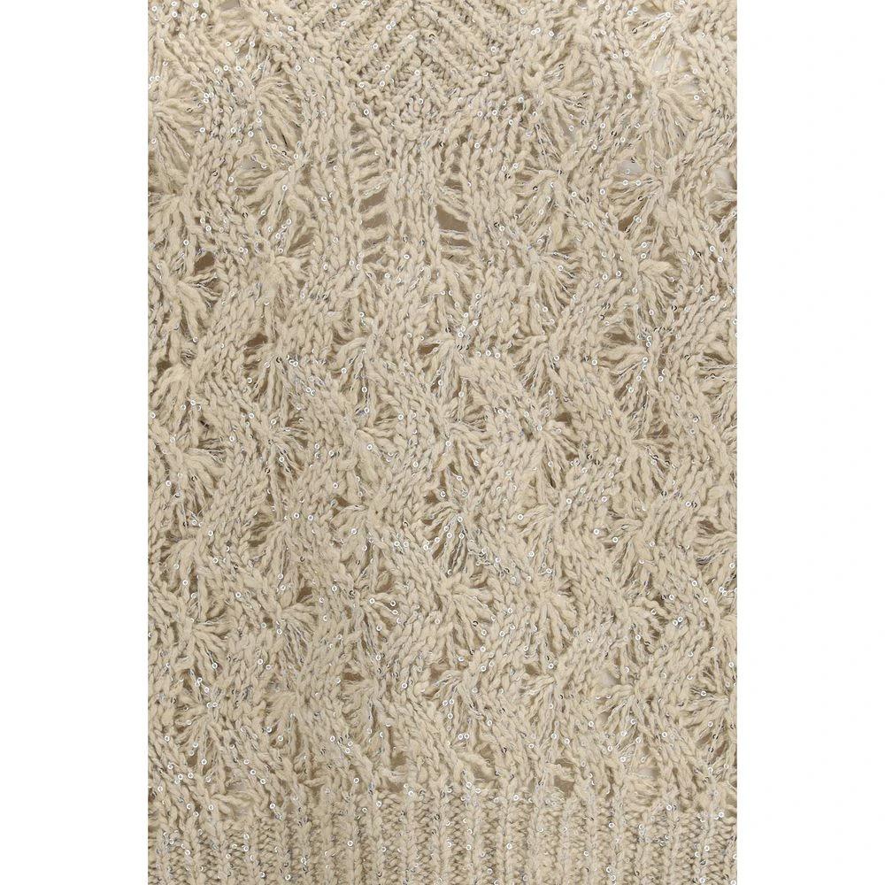 Brunello Cucinelli Beige Silk Sleeveles Sweater by Brunello Cucinelli