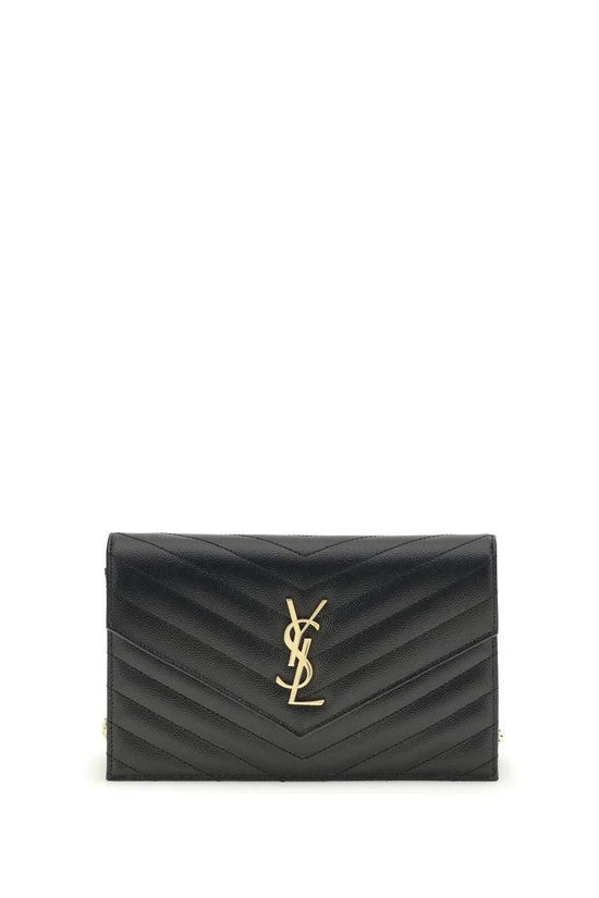 Saint Laurent Schwarze Bos Taurus Kalbsleder Schultertasche by Saint Laurent