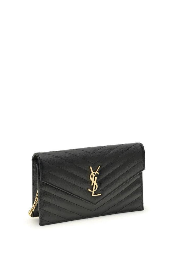 Saint Laurent Schwarze Bos Taurus Kalbsleder Schultertasche by Saint Laurent