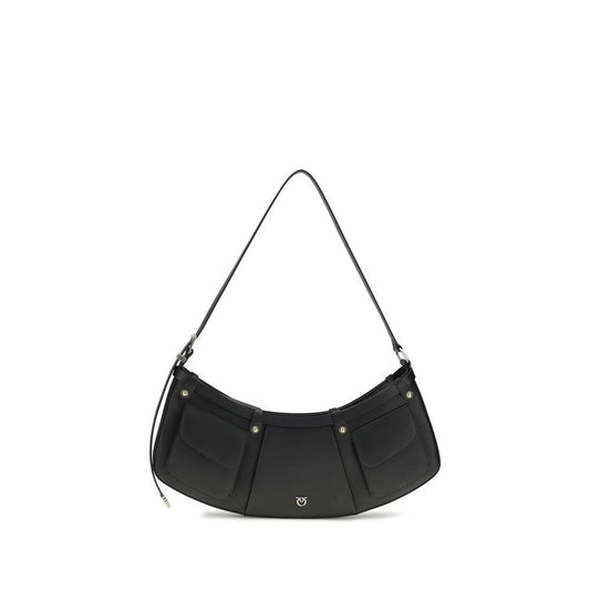 PINKO Schwarze Bos Taurus Kalbsleder Schultertasche by PINKO
