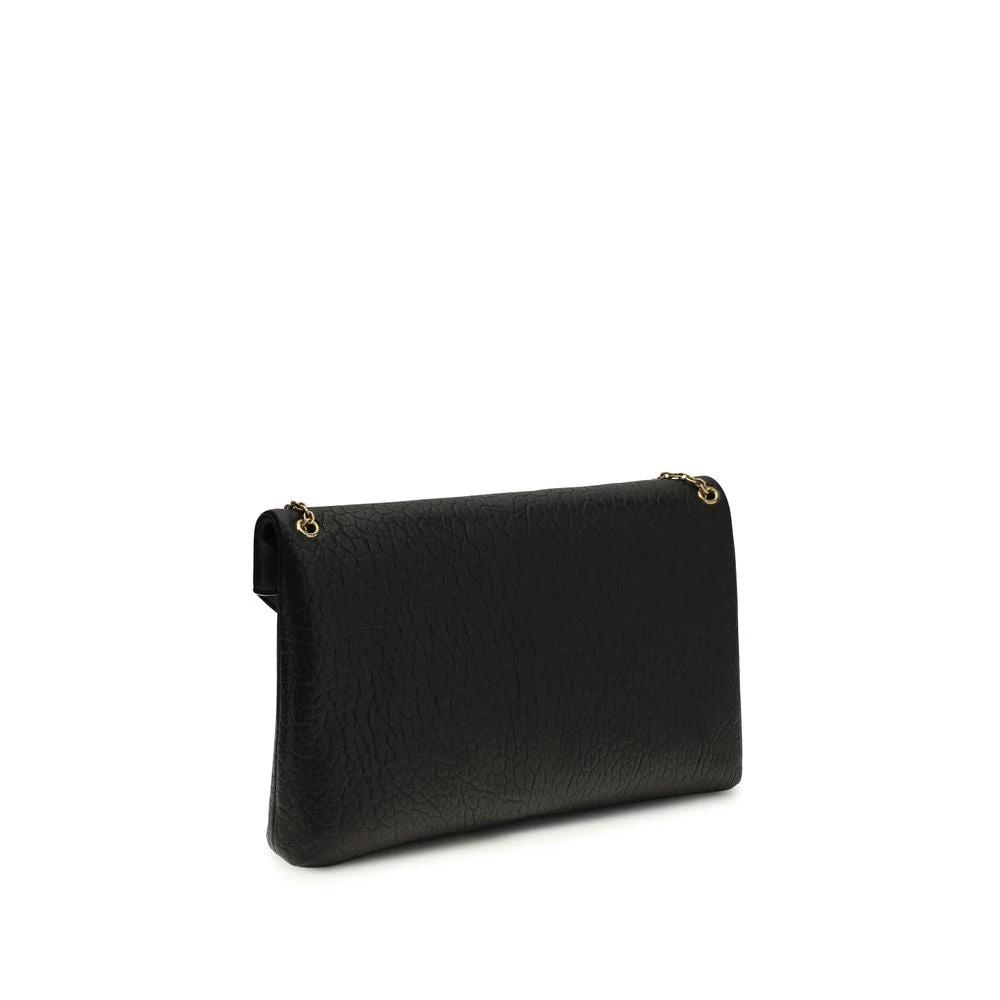 Saint Laurent Schwarze Lammleder Schultertasche Ovis Aries Aries by Saint Laurent