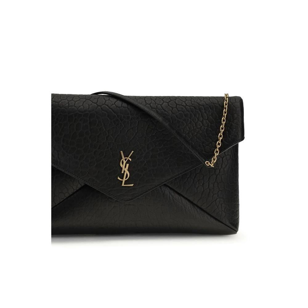 Saint Laurent Schwarze Lammleder Schultertasche Ovis Aries Aries by Saint Laurent