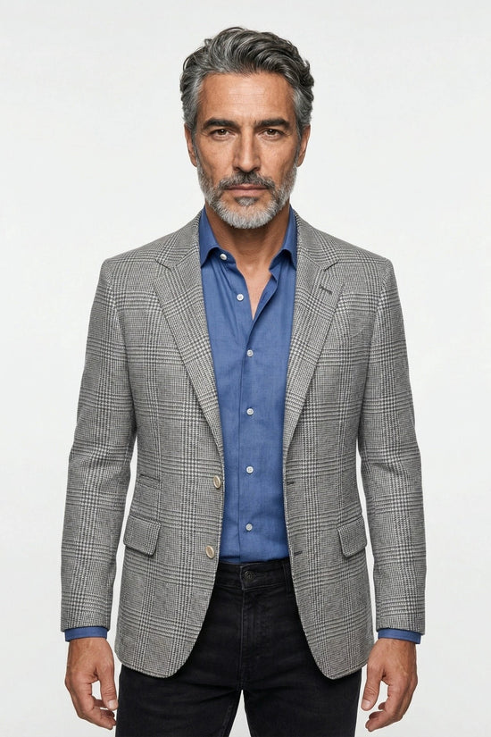 Brunello Cucinelli Grauer Wollblazer by Brunello Cucinelli