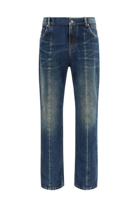 Versace Blaue Jeans aus Baumwolle im geraden Schnitt by Versace