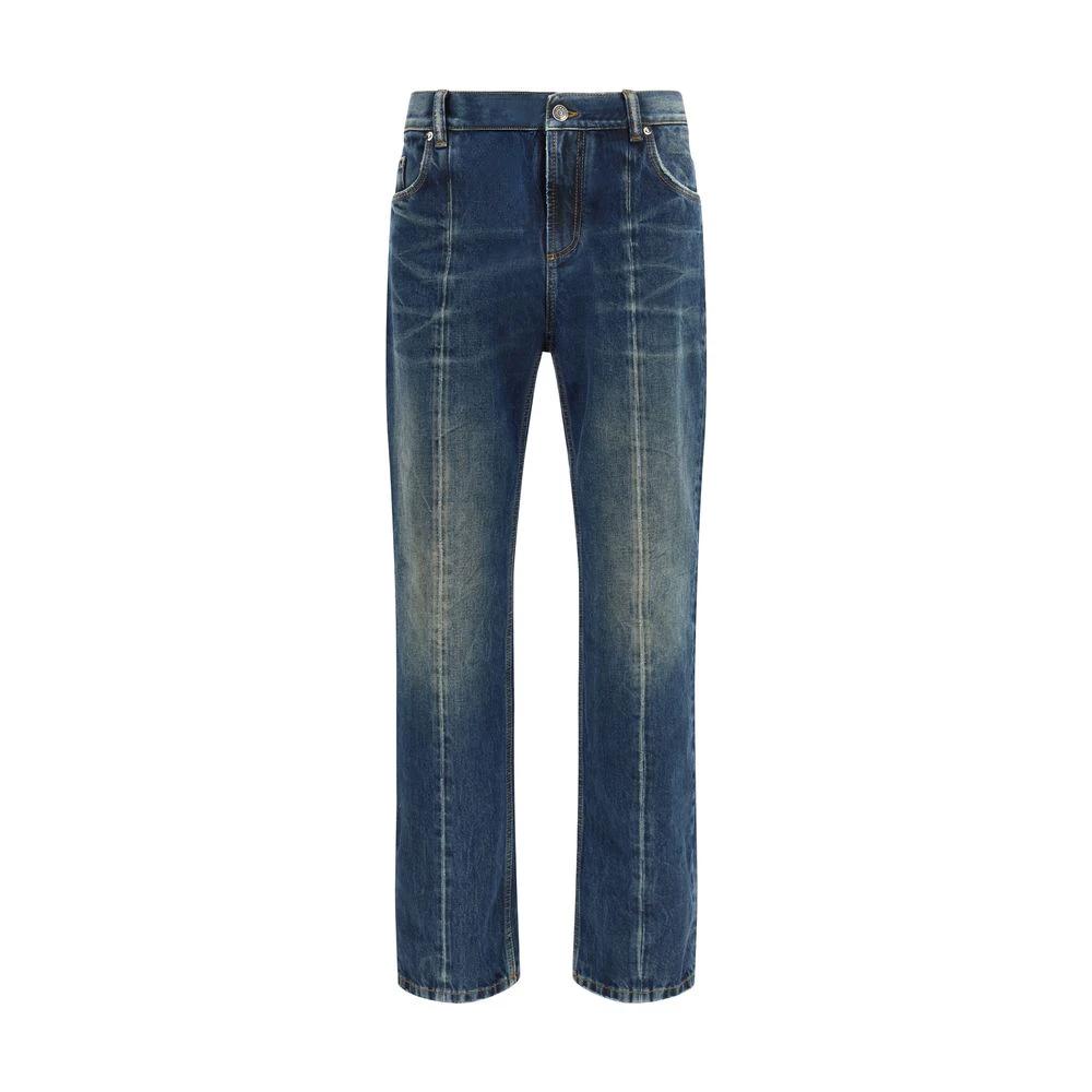 Versace Blaue Jeans aus Baumwolle im geraden Schnitt by Versace