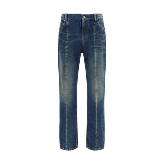 Versace Blaue Jeans aus Baumwolle im geraden Schnitt by Versace