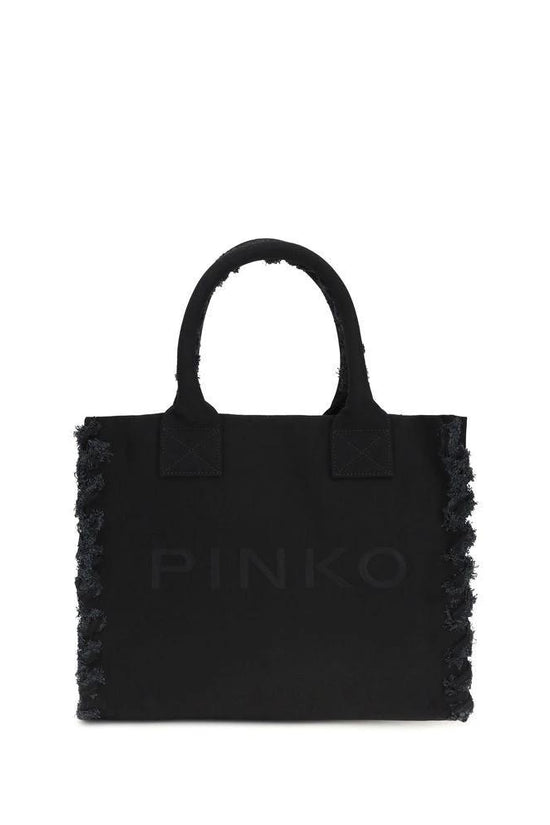 PINKO Schwarze Baumwoll-Umhängetasche by PINKO