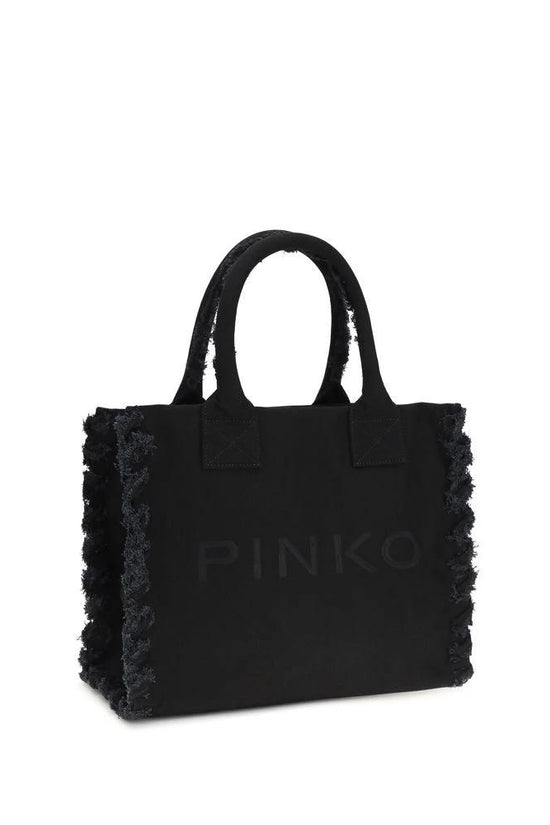 PINKO Schwarze Baumwoll-Umhängetasche by PINKO