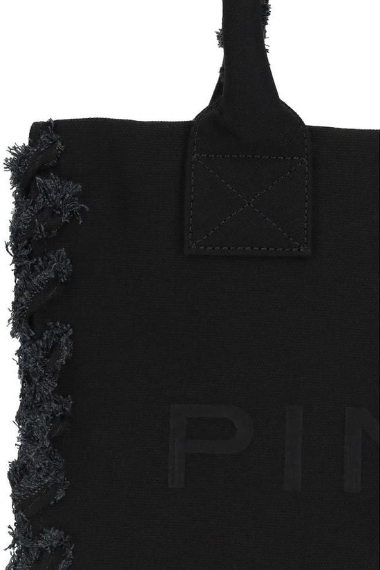 PINKO Schwarze Baumwoll-Umhängetasche by PINKO