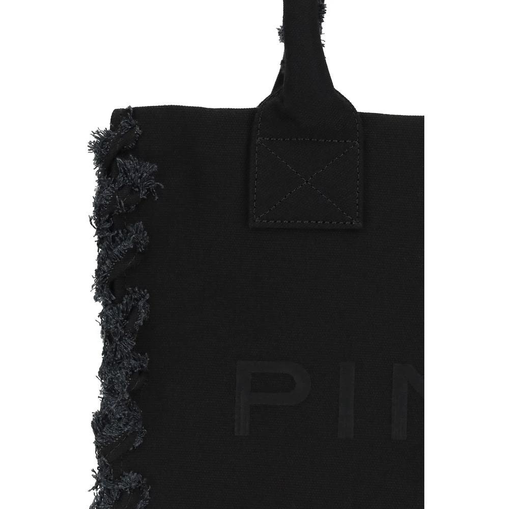 PINKO Schwarze Baumwoll-Umhängetasche by PINKO