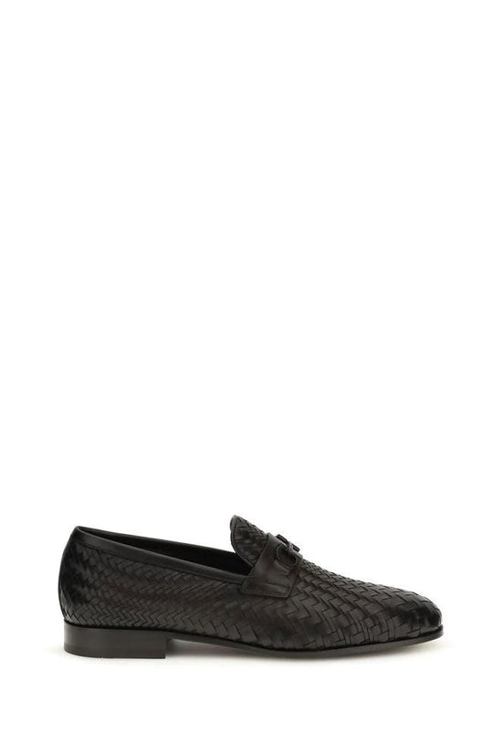 Ferragamo Braune Kalbsleder-Loafer Bos Taurus zum Hineinschlüpfen by Ferragamo