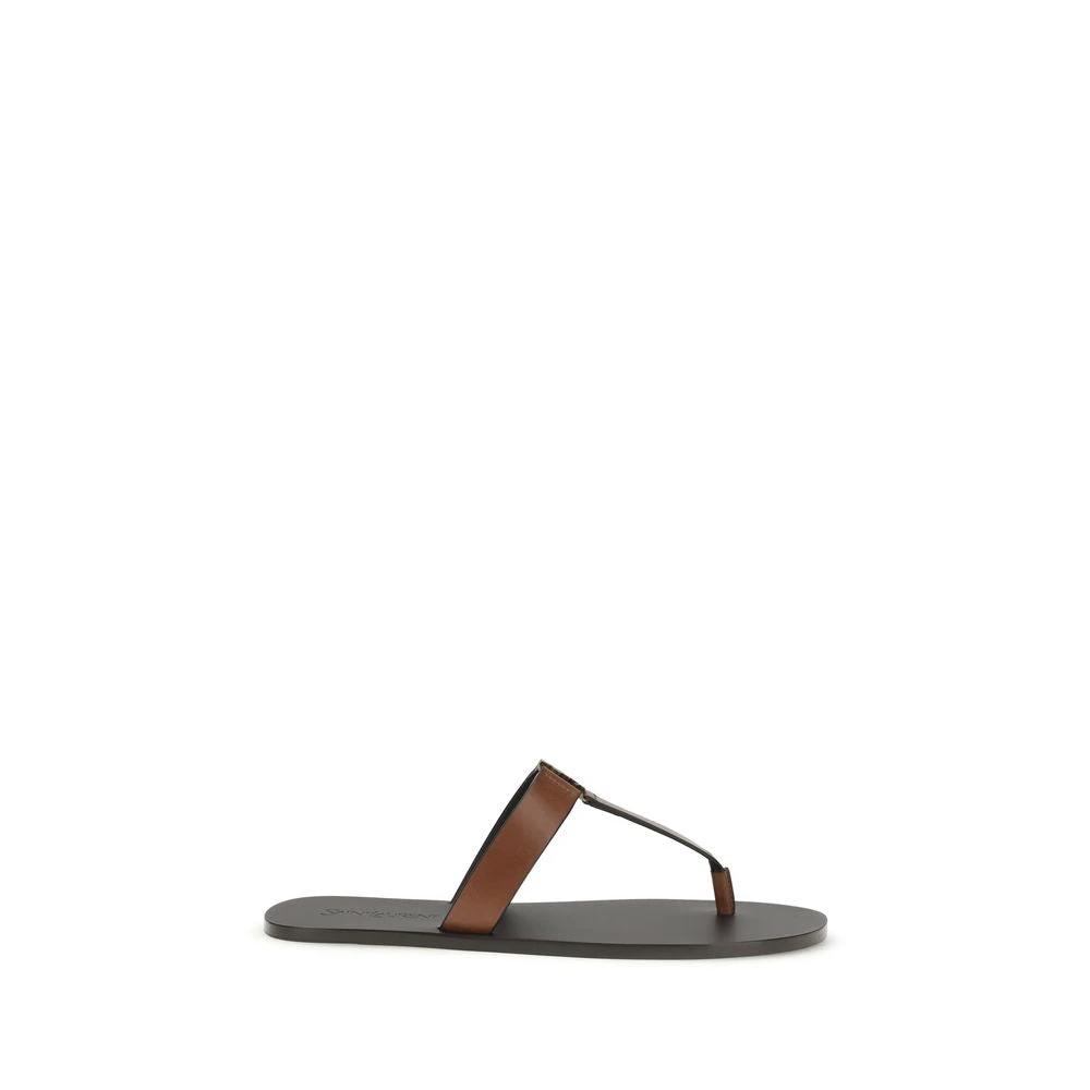 Saint Laurent Braune Kalbsleder-Sandalen Bos Taurus by Saint Laurent