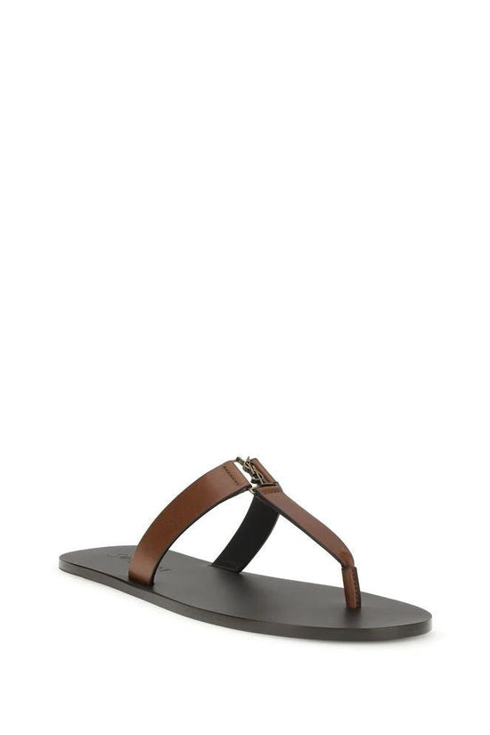 Saint Laurent Braune Kalbsleder-Sandalen Bos Taurus by Saint Laurent