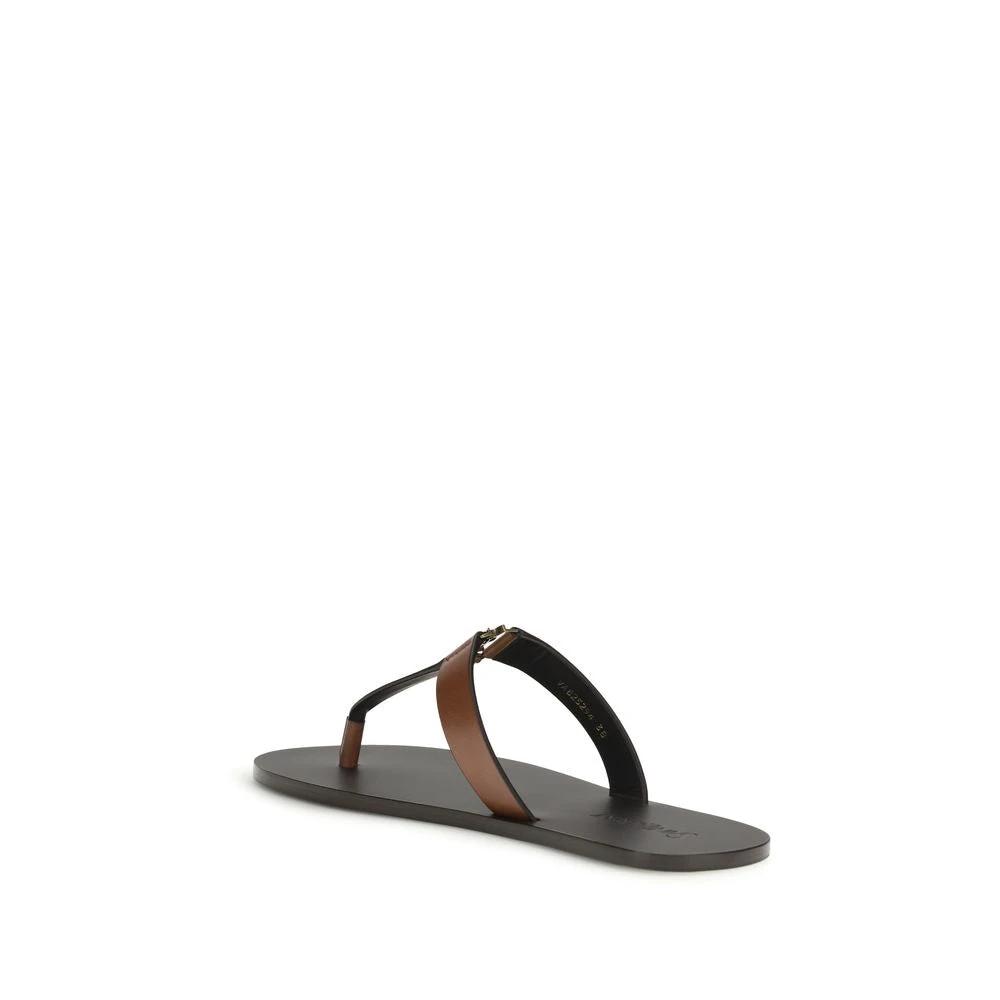 Saint Laurent Braune Kalbsleder-Sandalen Bos Taurus by Saint Laurent