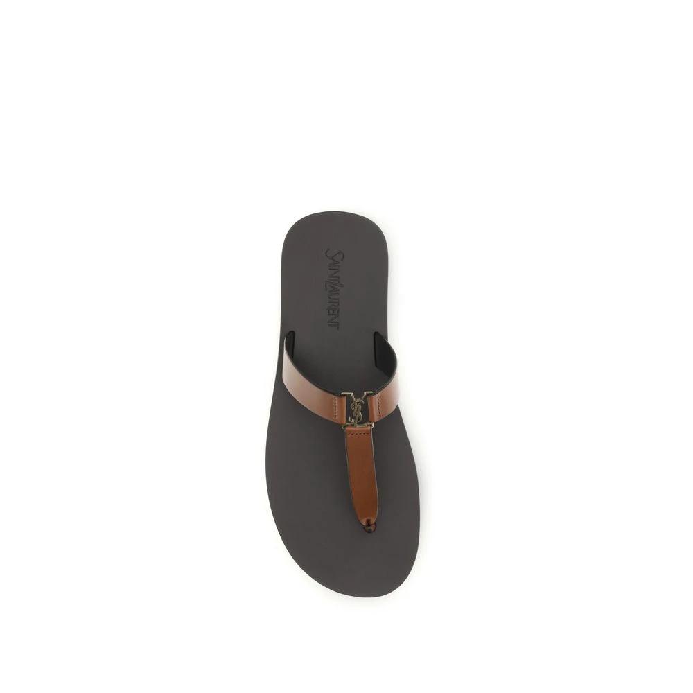 Saint Laurent Braune Kalbsleder-Sandalen Bos Taurus by Saint Laurent