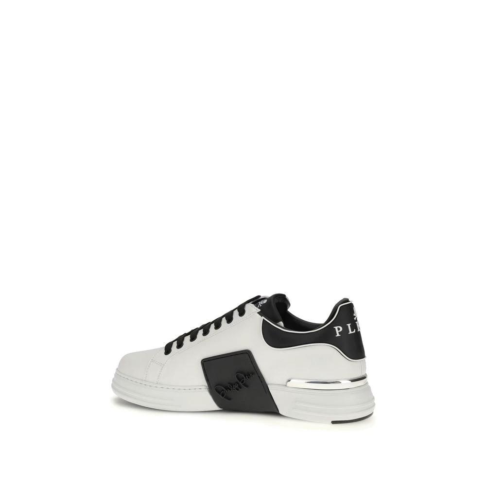 Philipp Plein Weiße Bos Taurus Kalbsleder Low-Top-Sneaker by Philipp Plein