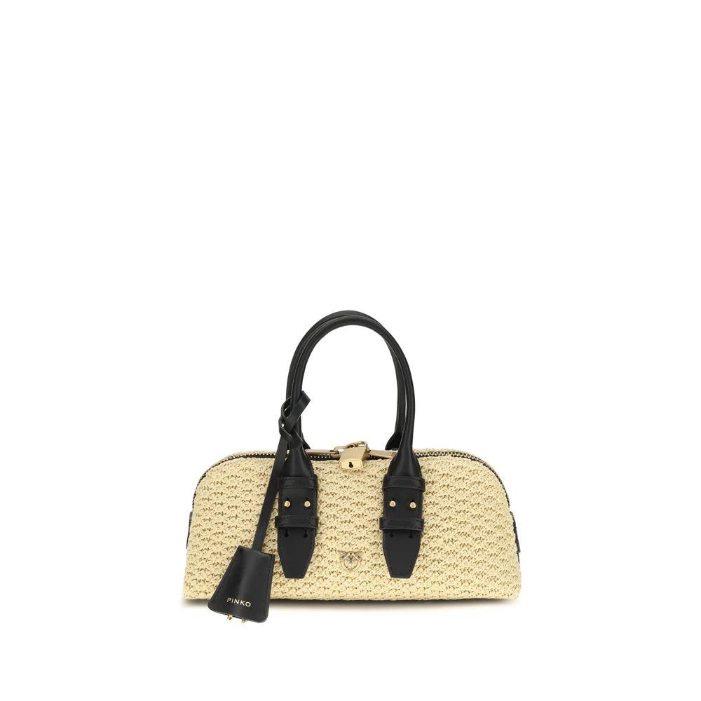 PINKO Beige Raffia Schultertasche by PINKO