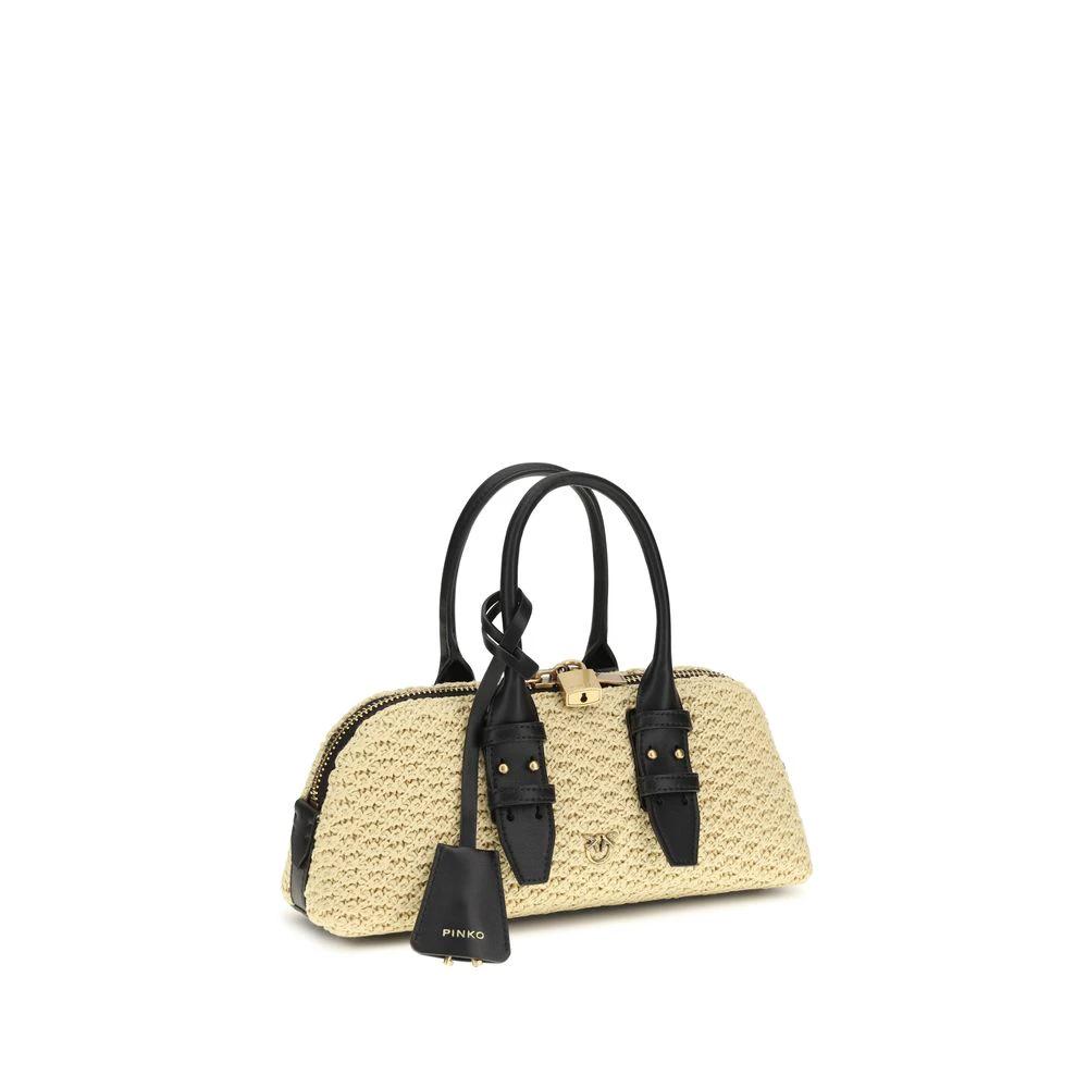 PINKO Beige Raffia Schultertasche by PINKO