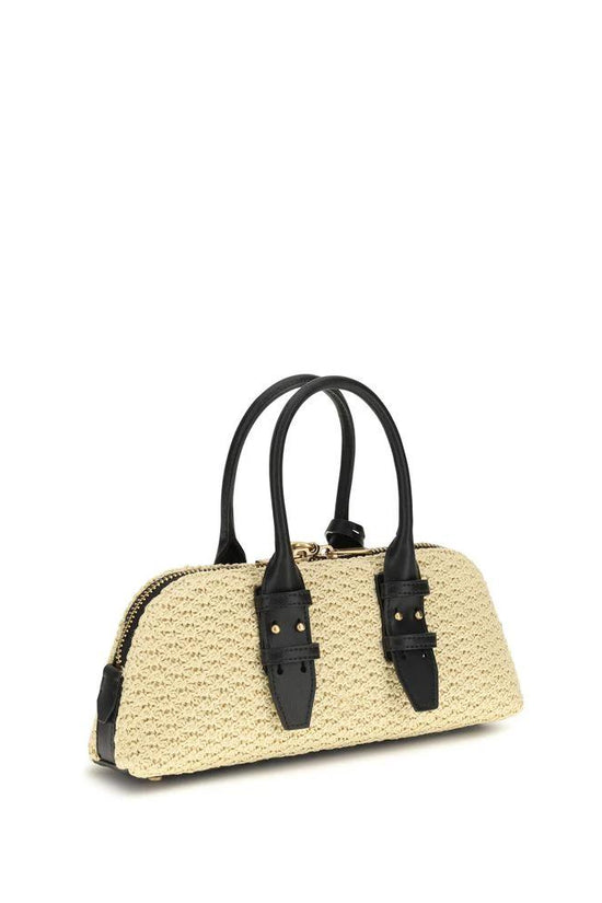 PINKO Beige Raffia Schultertasche by PINKO