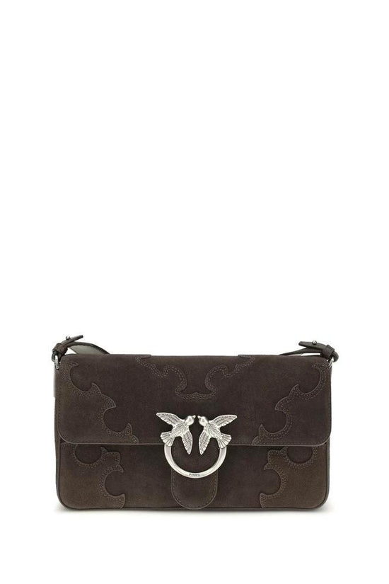 PINKO Braune Kalbsleder Bos Taurus Schultertasche by PINKO