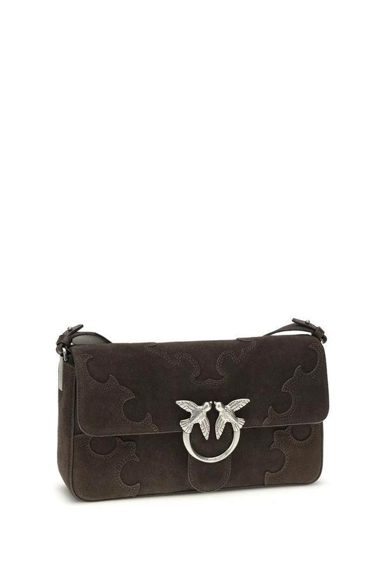 PINKO Braune Kalbsleder Bos Taurus Schultertasche by PINKO