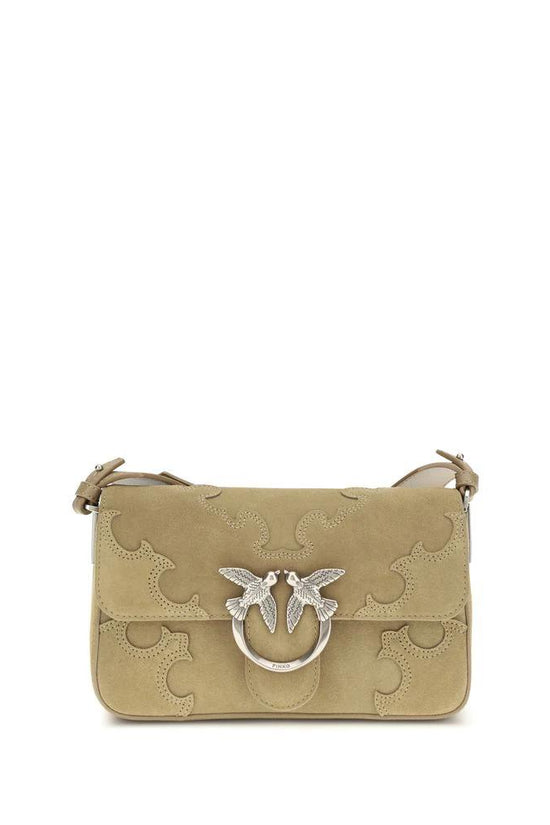 PINKO Beige Kalbsleder Bos Taurus Schultertasche by PINKO