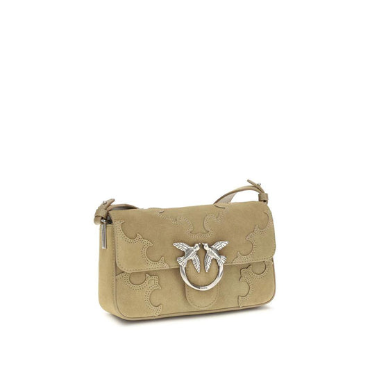PINKO Beige Kalbsleder Bos Taurus Schultertasche by PINKO