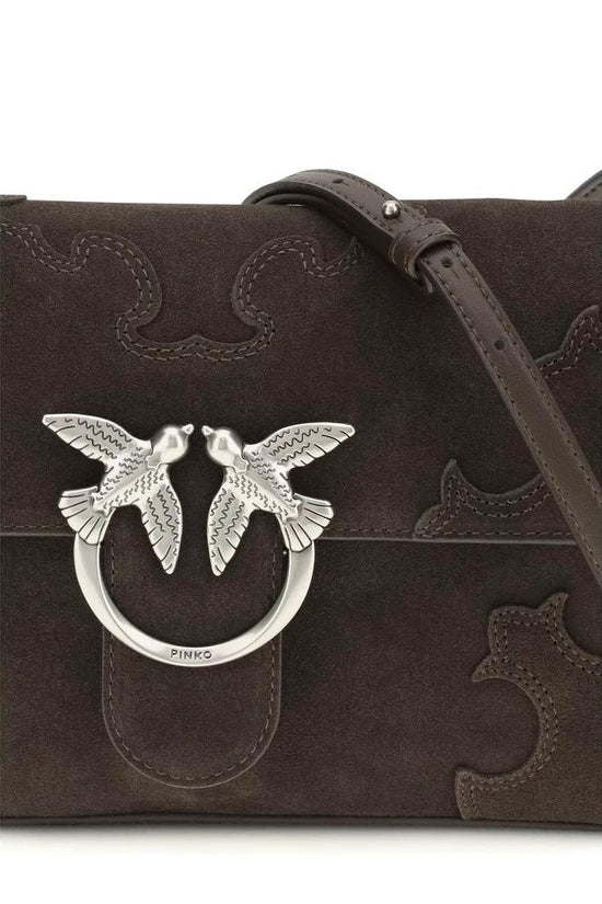 PINKO Braune Kalbsleder Bos Taurus Schultertasche by PINKO