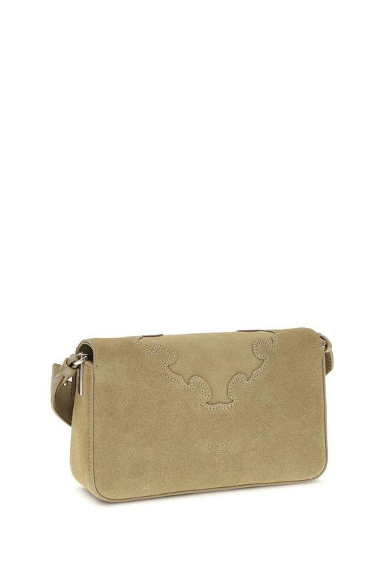 PINKO Beige Kalbsleder Bos Taurus Schultertasche by PINKO