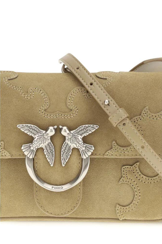 PINKO Beige Kalbsleder Bos Taurus Schultertasche by PINKO