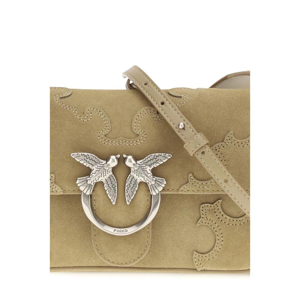 PINKO Beige Kalbsleder Bos Taurus Schultertasche by PINKO