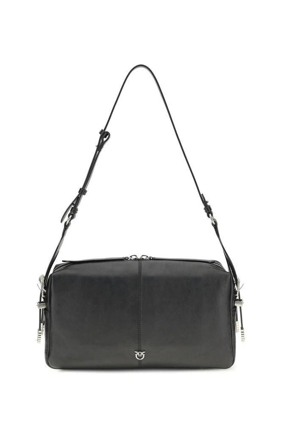 PINKO Schwarze Kalbsleder Bos Taurus Schultertasche by PINKO