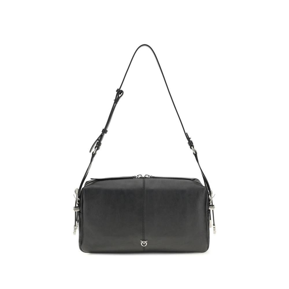 PINKO Schwarze Kalbsleder Bos Taurus Schultertasche by PINKO