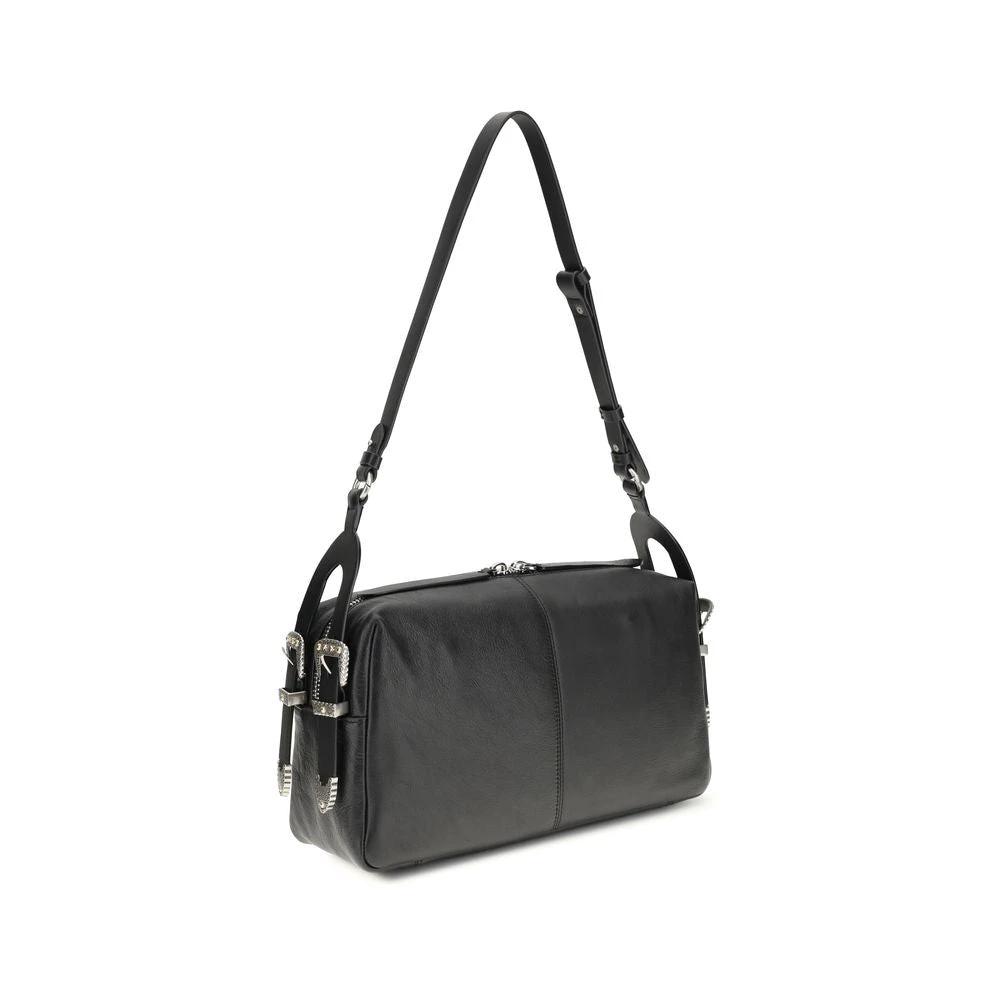 PINKO Schwarze Kalbsleder Bos Taurus Schultertasche by PINKO