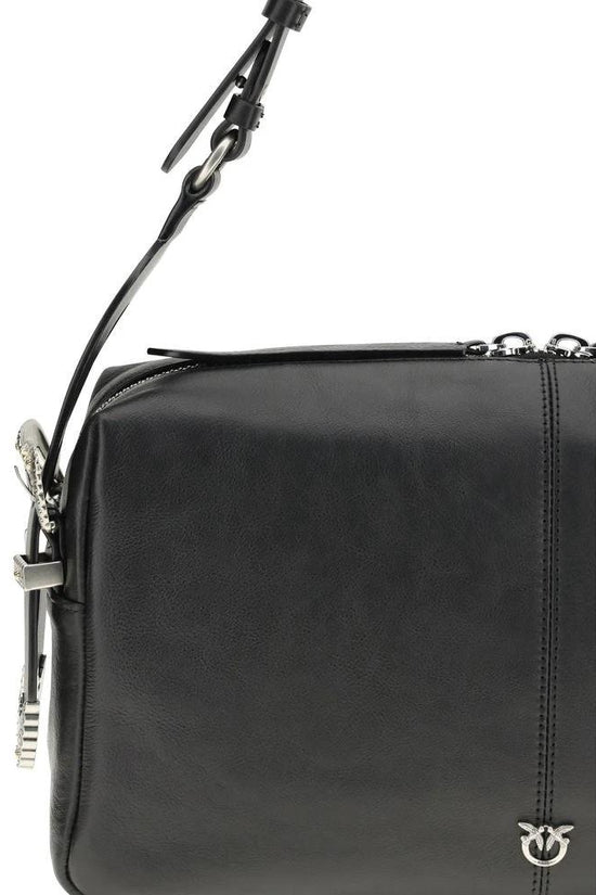 PINKO Schwarze Kalbsleder Bos Taurus Schultertasche by PINKO