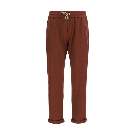 Brunello Cucinelli Bordeaux Baumwollhose im Casual-Look by Brunello Cucinelli