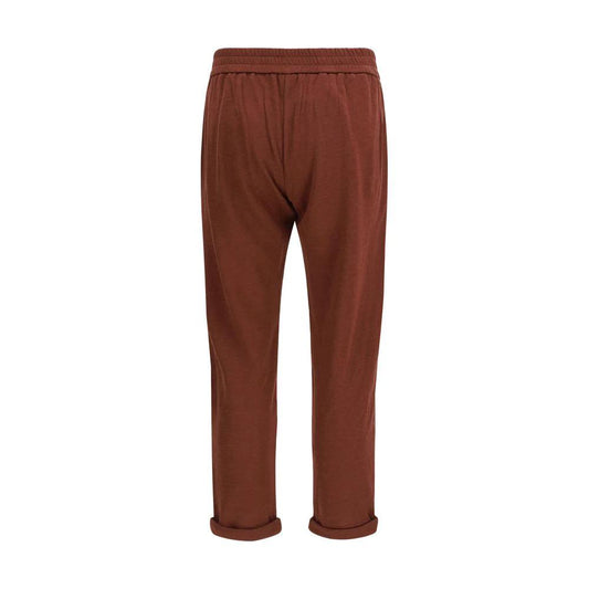 Brunello Cucinelli Bordeaux Baumwollhose im Casual-Look by Brunello Cucinelli