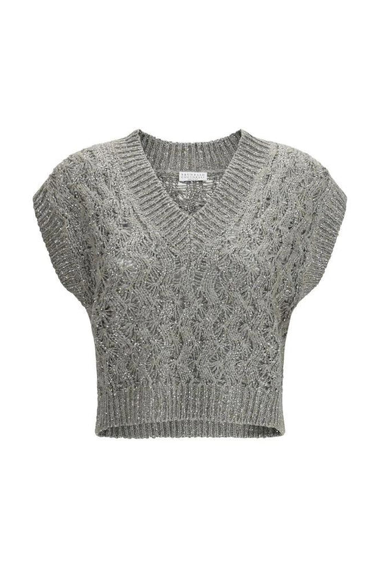Brunello Cucinelli Zweifarbiger Seiden-Sweatshirt by Brunello Cucinelli