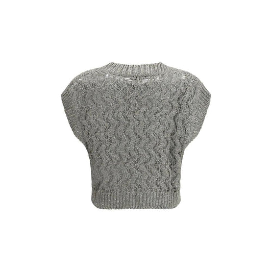 Brunello Cucinelli Zweifarbiger Seiden-Sweatshirt by Brunello Cucinelli