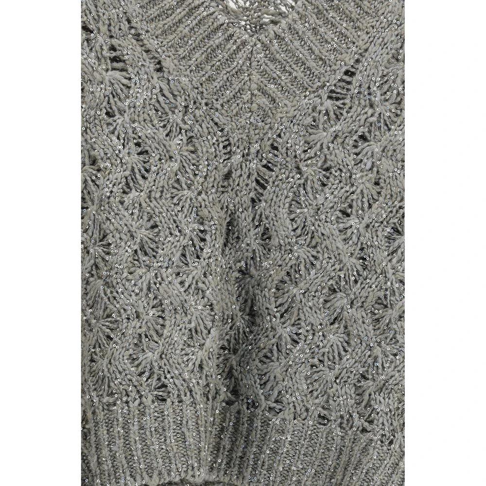 Brunello Cucinelli Zweifarbiger Seiden-Sweatshirt by Brunello Cucinelli