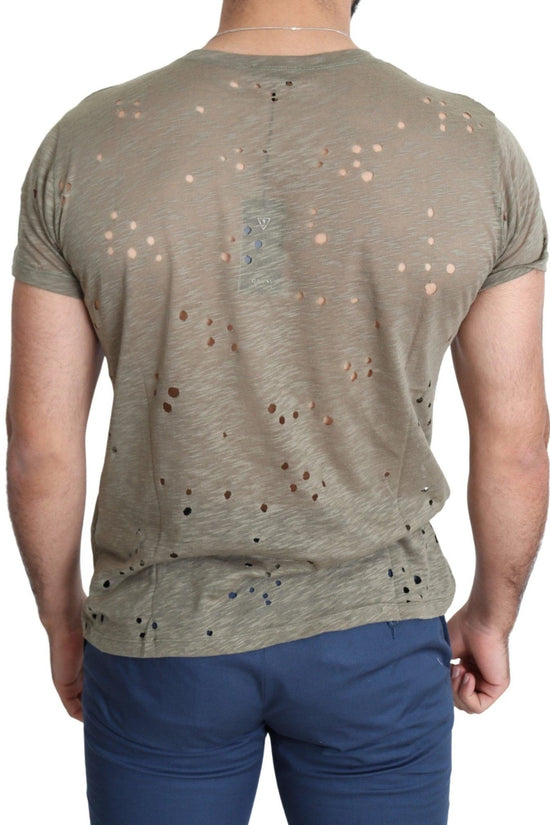 Guess Triangle Logo T Shirt Braun Meliert Dunkel | ELORÉ by Guess