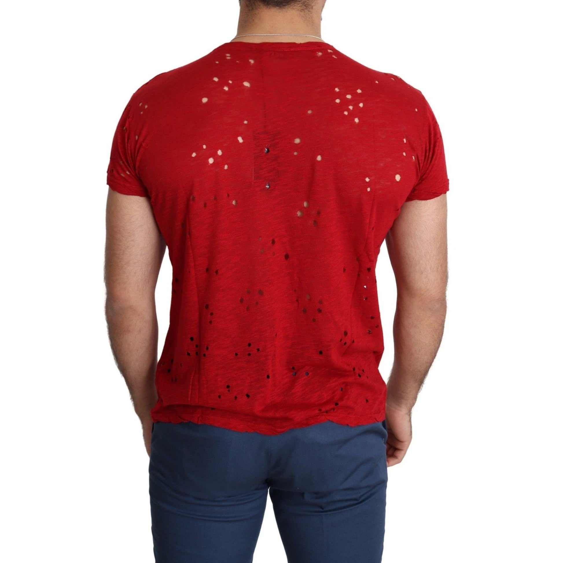 Guess T Shirt Baumwolle Rundhals Logo Print Rot | ELORÉ by Guess