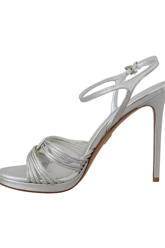 Prada Stiletto Sandalen Silber Leder Exklusiv | ELORÉ by Prada