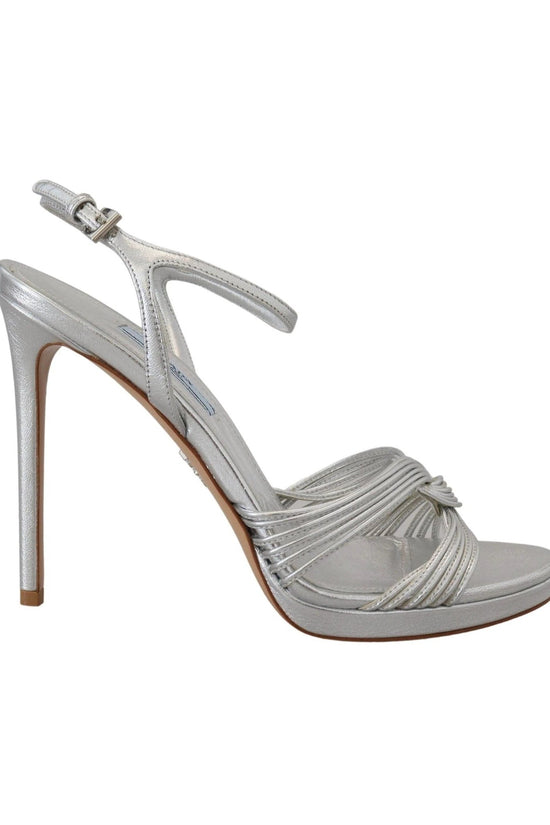 Prada Stiletto Sandalen Silber Leder Exklusiv | ELORÉ by Prada