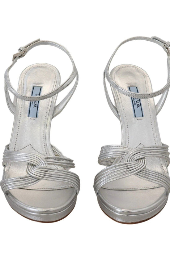 Prada Stiletto Sandalen Silber Leder Exklusiv | ELORÉ by Prada