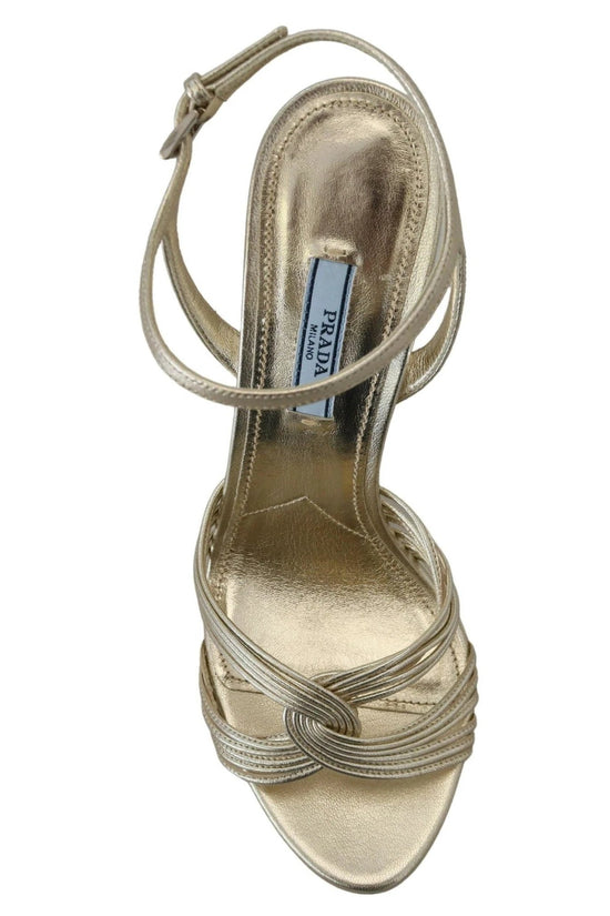 Prada Sandalette Gold Glänzend Luxusausführung | ELORÉ by Prada